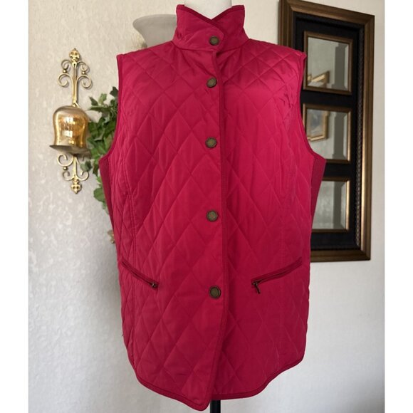 Talbots Weatherproof Quilted Puffer Casual Vest Dark Pink Women’s Size S - Picture 1 of 16
